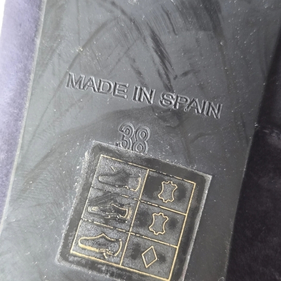 LK Bennett London Suede Pumps Sz 38 Blue Women Block Heel Comfort - Picture 10 of 11